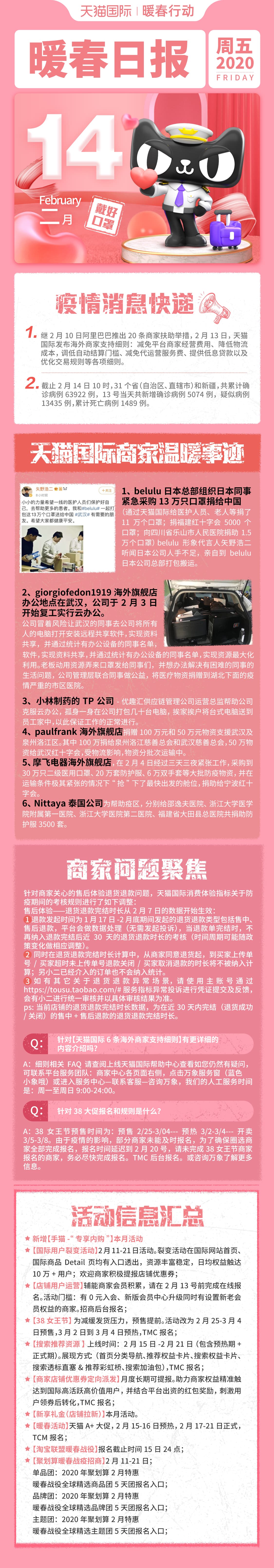 必读！天猫国际最新公告|暖春日报2月14日