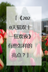 《2020天猫双十一狂欢夜》有些怎样的亮点?