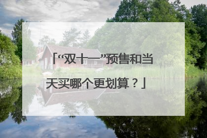 “双十一”预售和当天买哪个更划算?