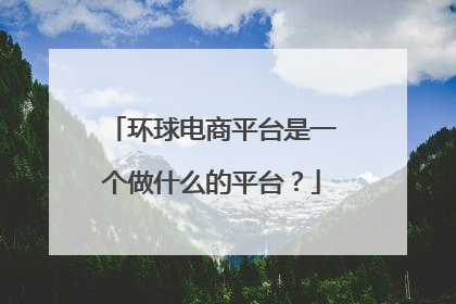 环球电商平台是一个做什么的平台？
