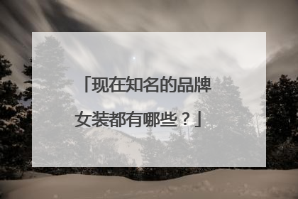 现在知名的品牌女装都有哪些?