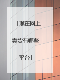 现在网上卖货有哪些平台