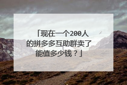 现在一个200人的拼多多互助群卖了能值多少钱？