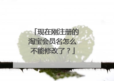 现在刚注册的淘宝会员名怎么不能修改了？