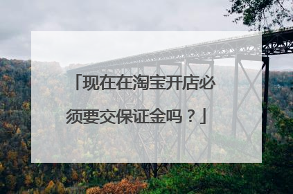 现在在淘宝开店必须要交保证金吗?