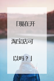 现在开淘宝店可以吗？