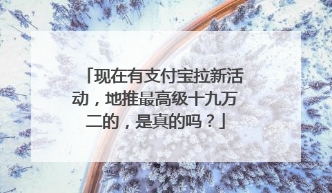 现在有支付宝拉新活动，地推最高级十九万二的，是真的吗？