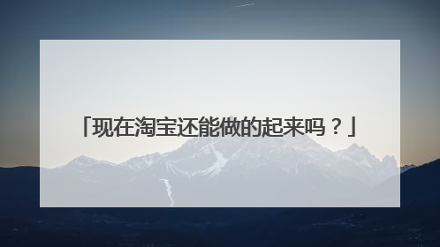 现在淘宝还能做的起来吗？