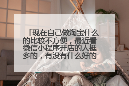 现在自己做淘宝什么的比较不方便，最近看微信小程序开店的人挺多的，有没有什么好的工具推荐一下？
