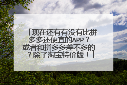 现在还有有没有比拼多多还便宜的APP?或者和拼多多差不多的?除了淘宝特价版!