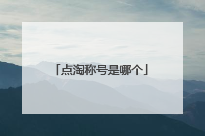点淘称号是哪个