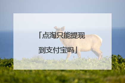 点淘只能提现到支付宝吗