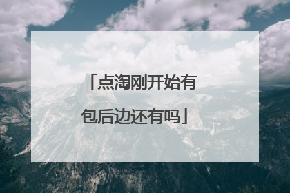 点淘刚开始有包后边还有吗
