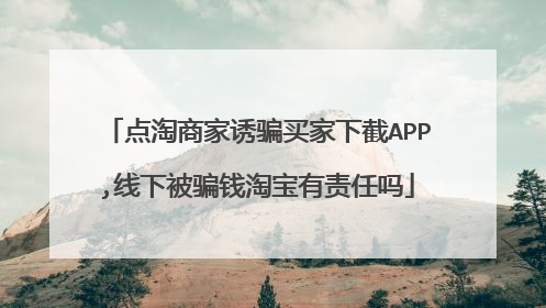 点淘商家诱骗买家下截APP,线下被骗钱淘宝有责任吗