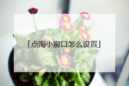 点淘小窗口怎么设置