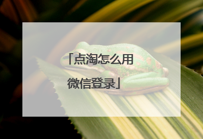 点淘怎么用微信登录