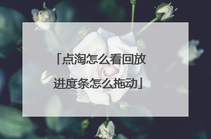 点淘怎么看回放 进度条怎么拖动