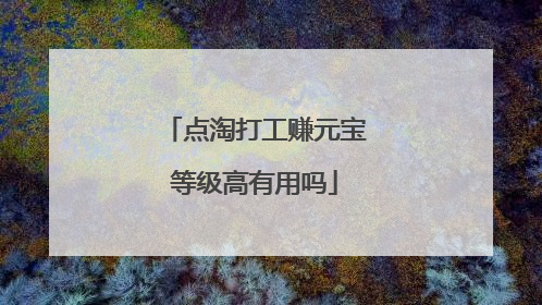 点淘打工赚元宝等级高有用吗