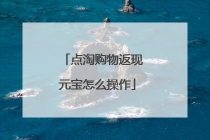 点淘购物返现元宝怎么操作