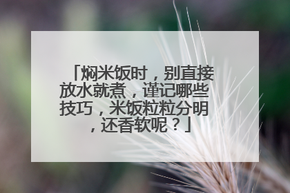 焖米饭时,别直接放水就煮,谨记哪些技巧,米饭粒粒分明,还香软呢?