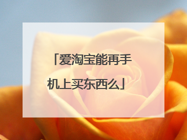爱淘宝能再手机上买东西么