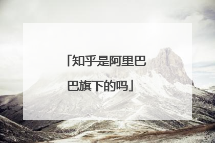 知乎是阿里巴巴旗下的吗