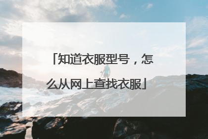 知道衣服型号，怎么从网上查找衣服