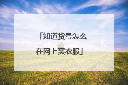 知道货号怎么在网上买衣服