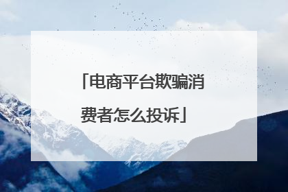 电商平台欺骗消费者怎么投诉