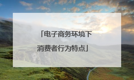 电子商务环境下消费者行为特点