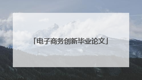电子商务创新毕业论文
