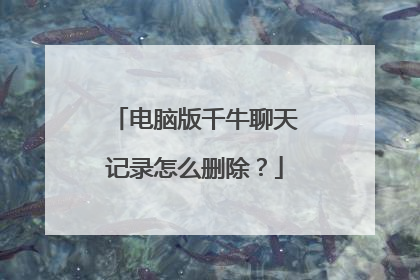 电脑版千牛聊天记录怎么删除？