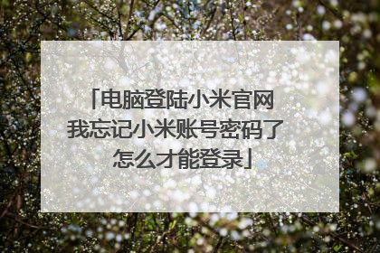 电脑登陆小米官网 我忘记小米账号密码了 怎么才能登录