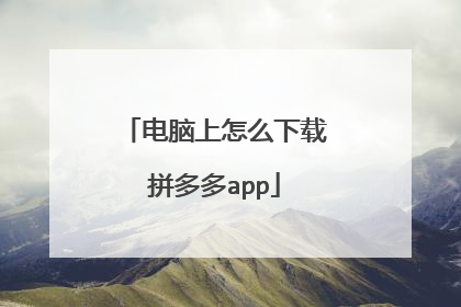 电脑上怎么下载拼多多app