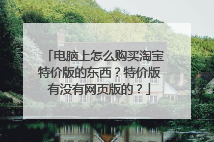 电脑上怎么购买淘宝特价版的东西?特价版有没有网页版的?