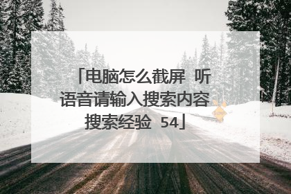电脑怎么截屏 听语音请输入搜索内容搜索经验 54