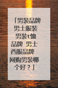 男装品牌 男士服装 男装t恤品牌 男士西服品牌 网购男装哪个好?