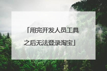 用完开发人员工具之后无法登录淘宝