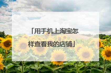 用手机上淘宝怎样查看我的店铺