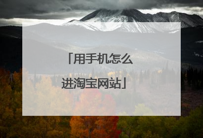 用手机怎么进淘宝网站