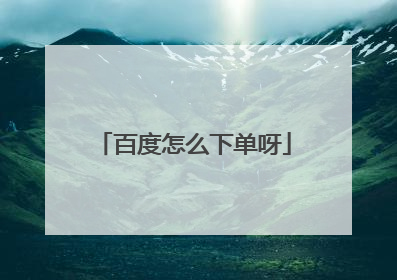 百度怎么下单呀
