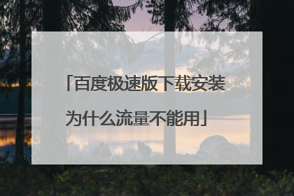 百度极速版下载安装为什么流量不能用
