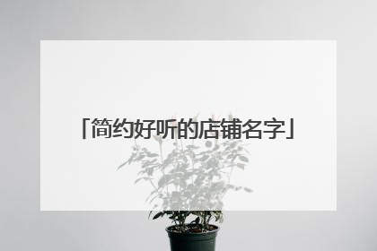 简约好听的店铺名字