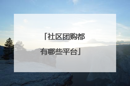 社区团购都有哪些平台