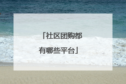 社区团购都有哪些平台