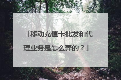 移动充值卡批发和代理业务是怎么弄的?