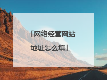 网络经营网站地址怎么填
