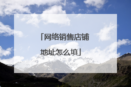 网络销售店铺地址怎么填
