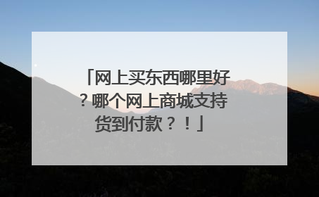 网上买东西哪里好?哪个网上商城支持货到付款?!