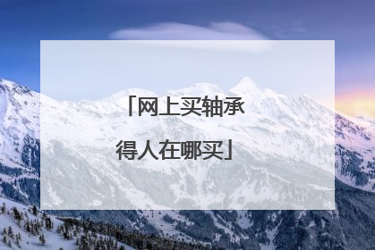 网上买轴承得人在哪买